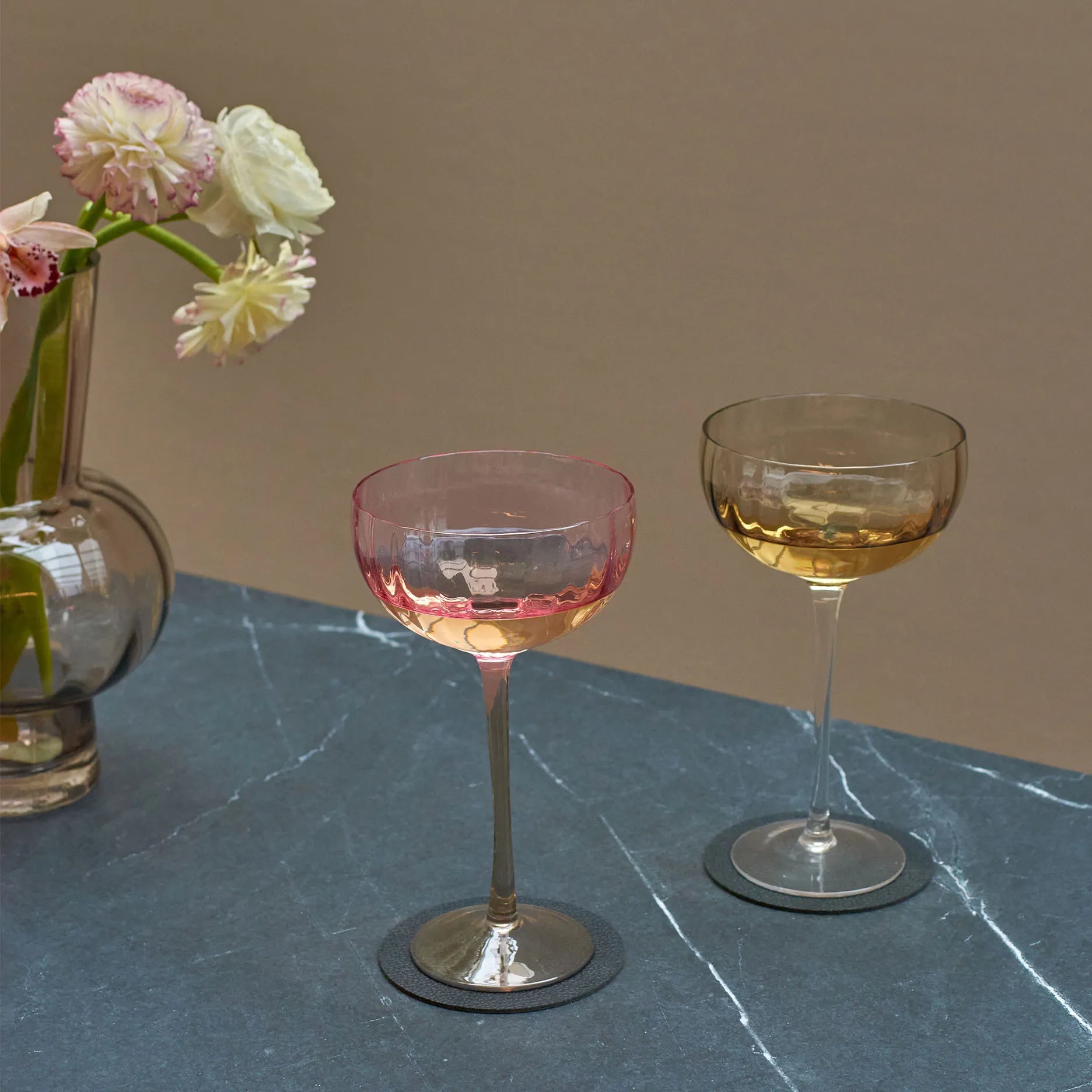 Candy Champagnerglas Rose/Braun